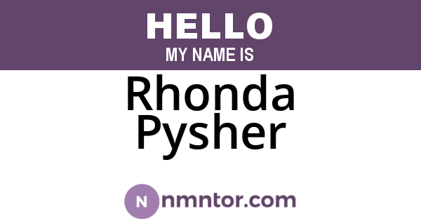 Rhonda Pysher