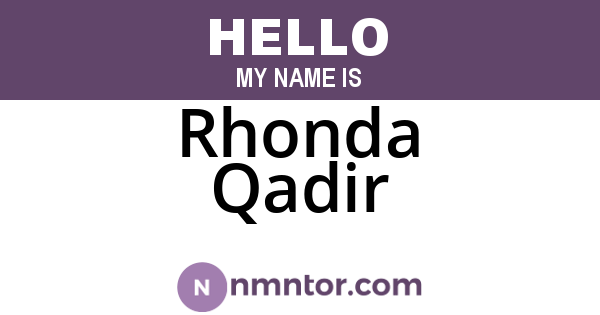 Rhonda Qadir