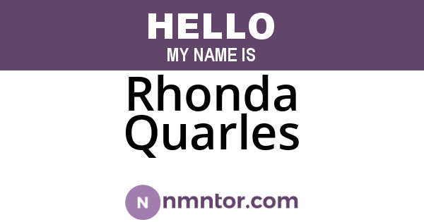 Rhonda Quarles