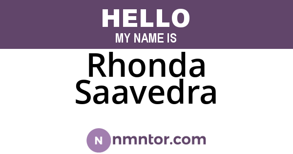 Rhonda Saavedra