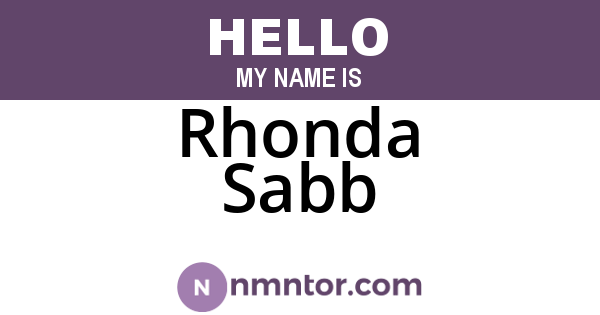 Rhonda Sabb