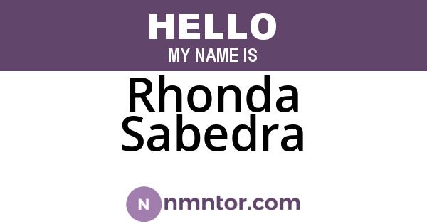 Rhonda Sabedra
