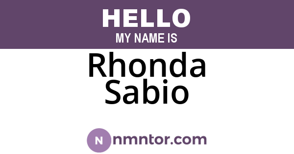 Rhonda Sabio