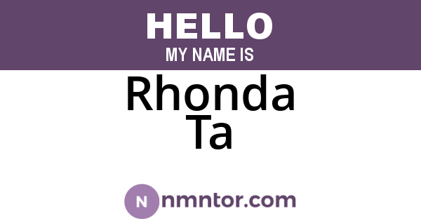 Rhonda Ta