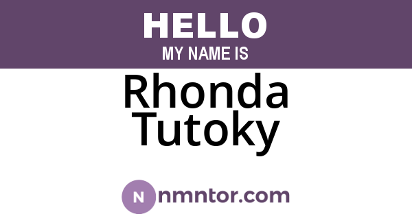 Rhonda Tutoky