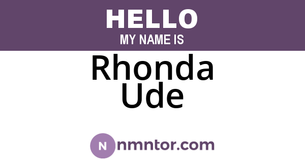Rhonda Ude