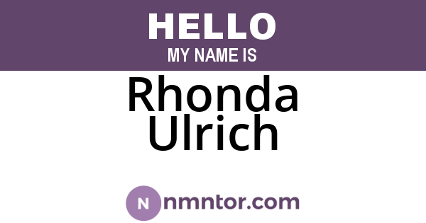 Rhonda Ulrich