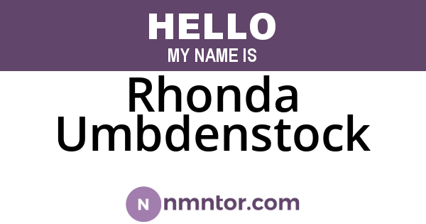 Rhonda Umbdenstock