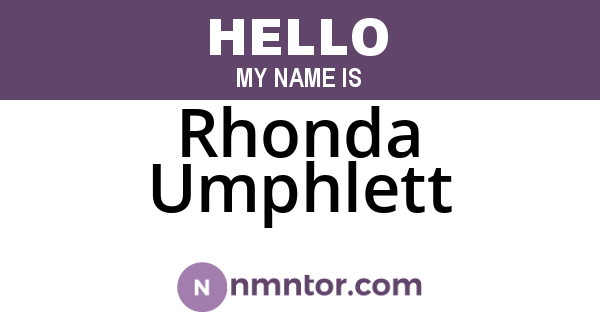 Rhonda Umphlett