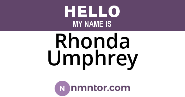 Rhonda Umphrey
