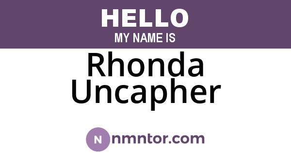 Rhonda Uncapher