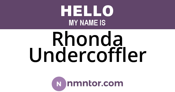 Rhonda Undercoffler