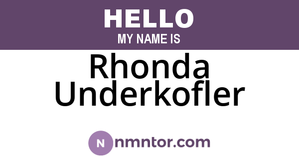Rhonda Underkofler