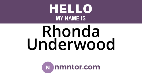 Rhonda Underwood