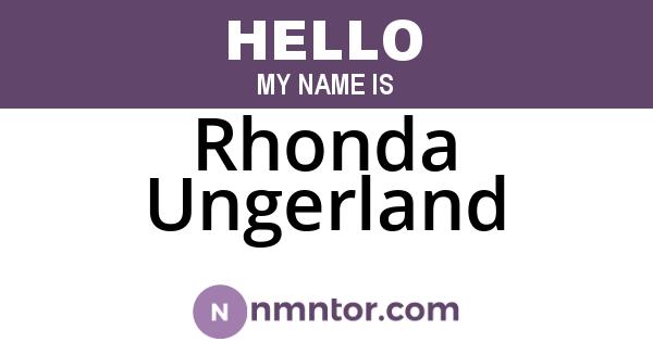Rhonda Ungerland