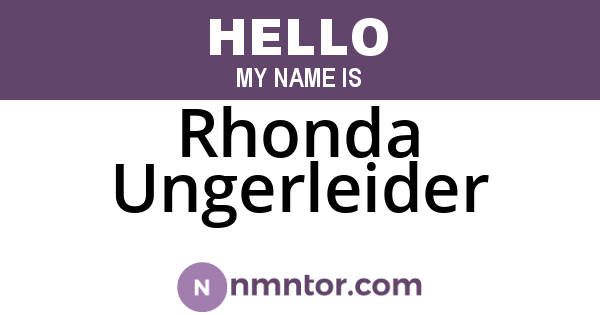 Rhonda Ungerleider