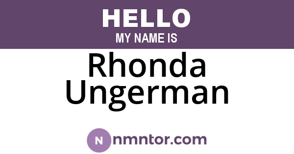 Rhonda Ungerman