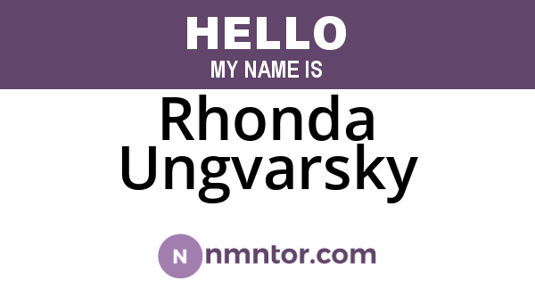 Rhonda Ungvarsky