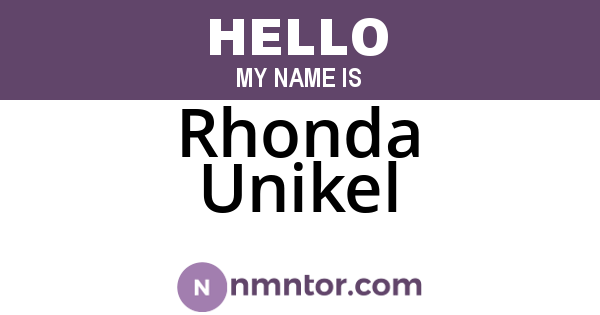 Rhonda Unikel