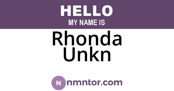 Rhonda Unkn