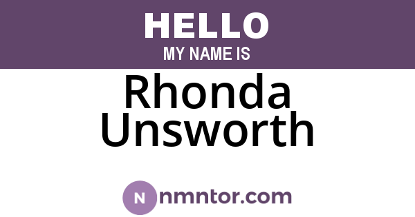 Rhonda Unsworth