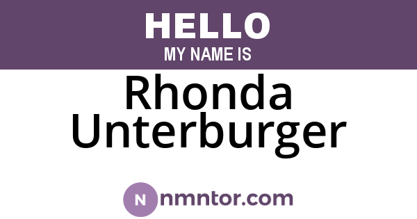 Rhonda Unterburger