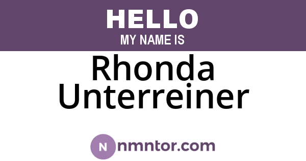 Rhonda Unterreiner