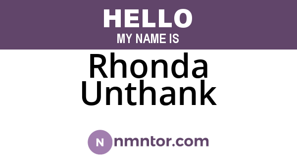 Rhonda Unthank
