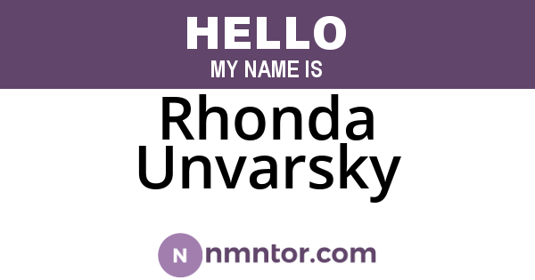 Rhonda Unvarsky