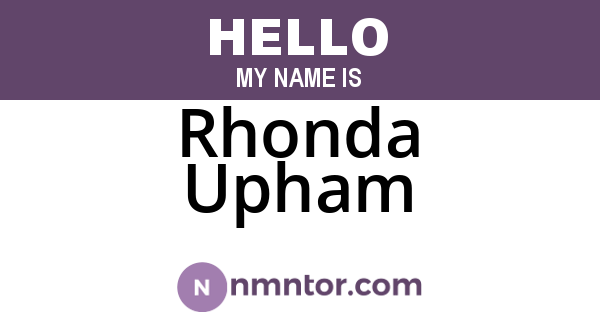 Rhonda Upham
