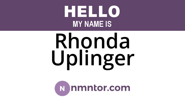 Rhonda Uplinger