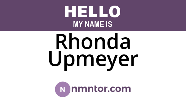 Rhonda Upmeyer