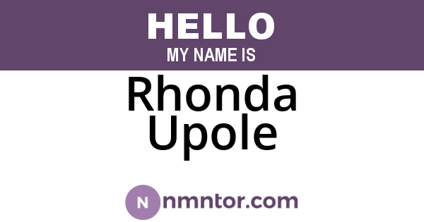 Rhonda Upole