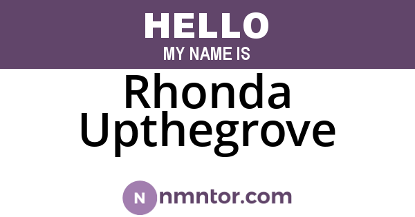 Rhonda Upthegrove