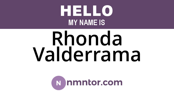 Rhonda Valderrama