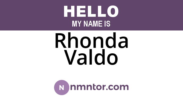 Rhonda Valdo