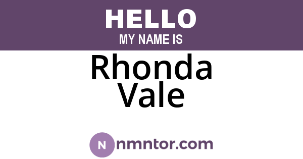 Rhonda Vale