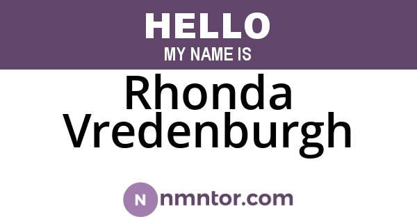 Rhonda Vredenburgh