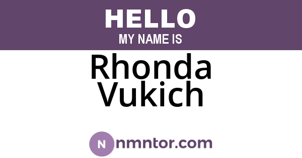 Rhonda Vukich