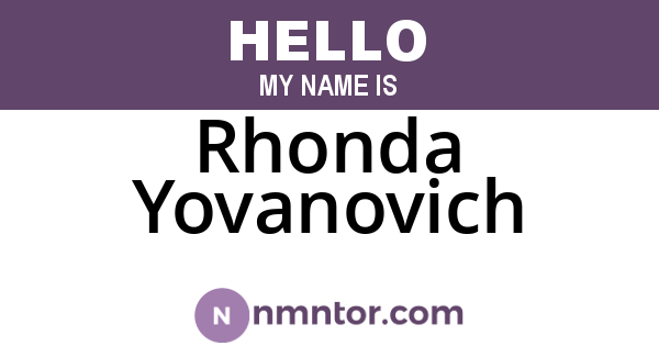 Rhonda Yovanovich