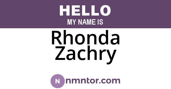Rhonda Zachry