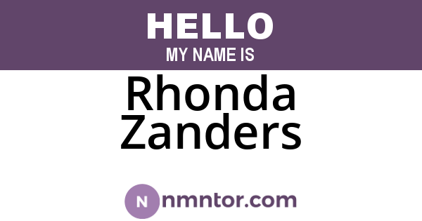 Rhonda Zanders