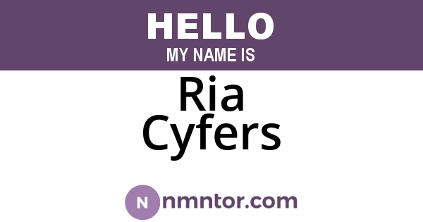 Ria Cyfers