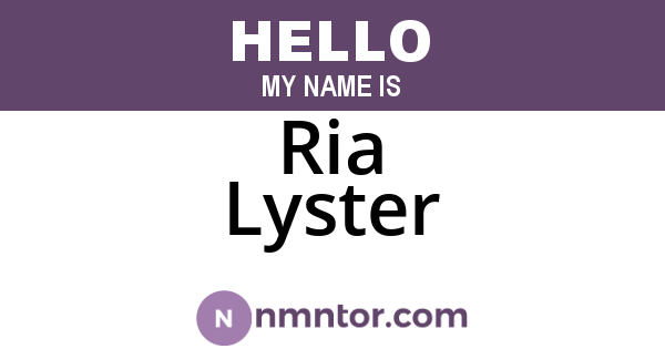 Ria Lyster