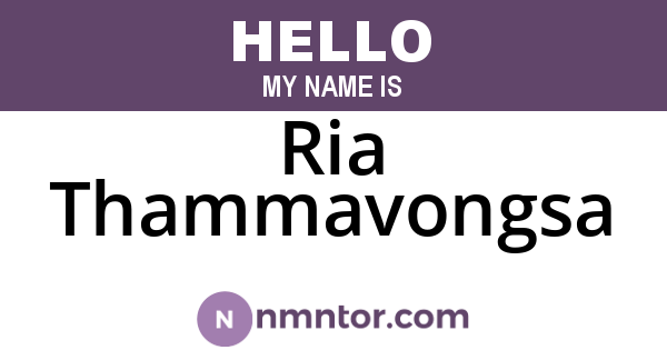 Ria Thammavongsa