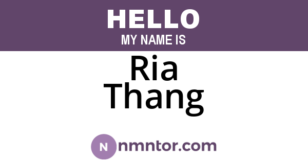 Ria Thang