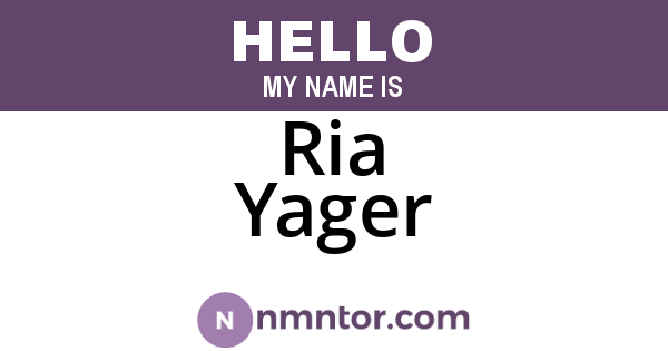Ria Yager
