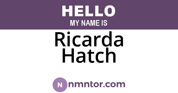 Ricarda Hatch
