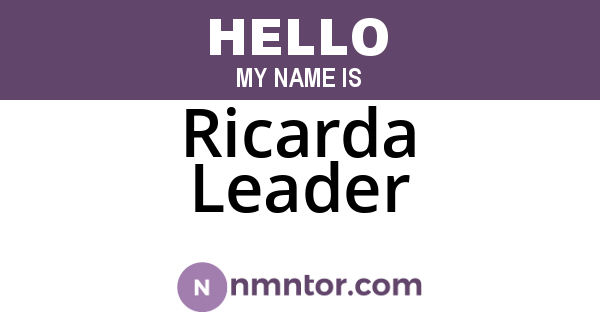 Ricarda Leader