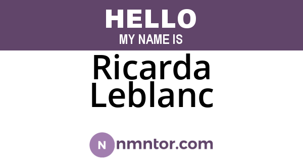 Ricarda Leblanc